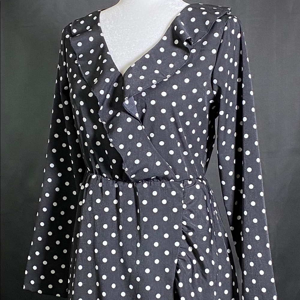 Vintage Polkadot Flowy Maxi Dress